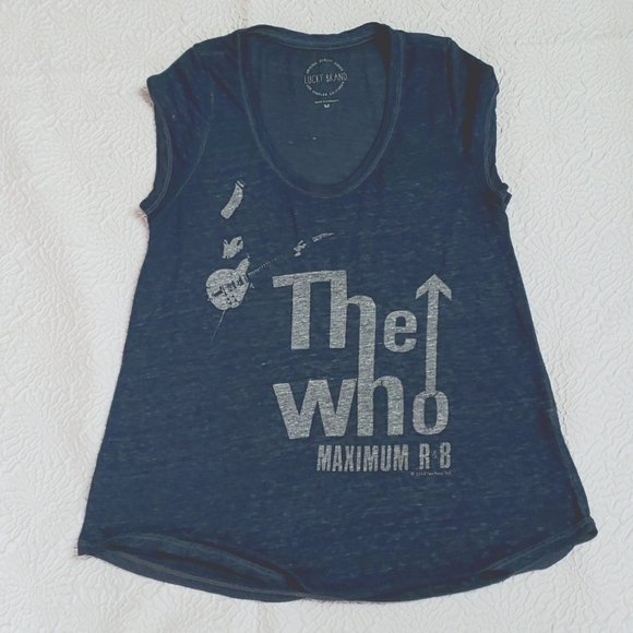 "The Who" Lucky Brand long top t-shirt, soft Heather blue, size M - Picture 9 of 12